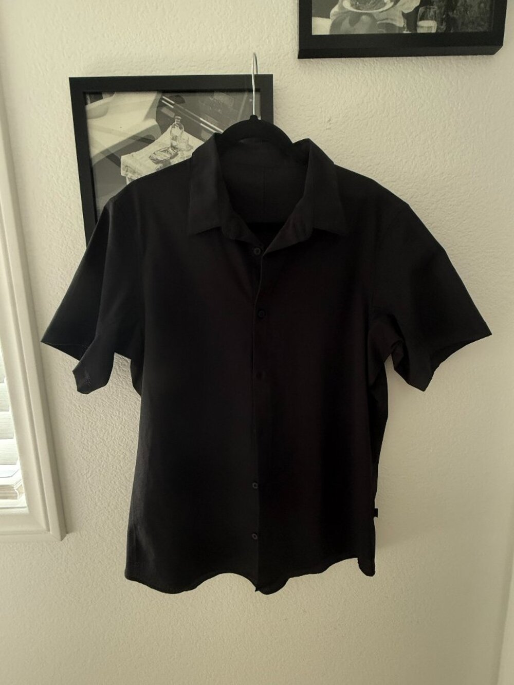 lululemon athletica Black Short Sleeve Button-Down Shirt